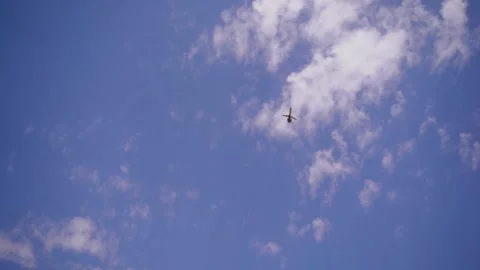 Airplane flying on blue sky Video stock 237742890
