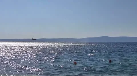 Airplane flying close to sea Stock Footage 8931687