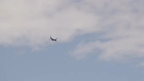 Airplane flying in clouds Stock Footage 201420831