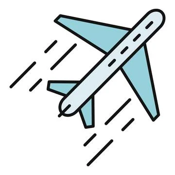 Airplane flying fast diagonal with speed lines Stock Illustration