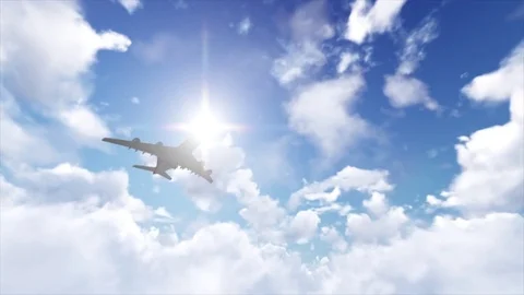 Airplane flying Video stock 83717486