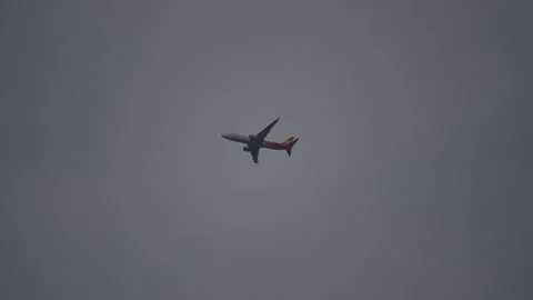 Airplane flying Stock Footage 195430156