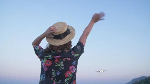 The airplane is flying Stock Footage 274165132