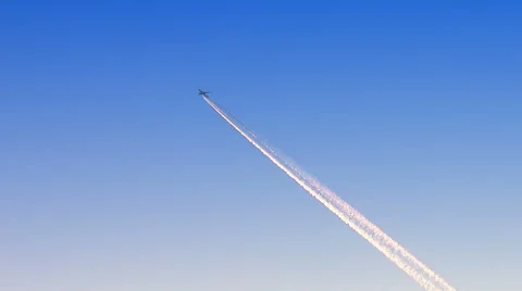 Airplane flying at high flight level Stock Footage 46990225