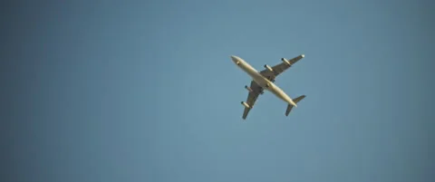 An airplane flying up high in the sky Stock Footage 151354999