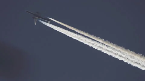Airplane flying high in the sky Stock Footage 168433770
