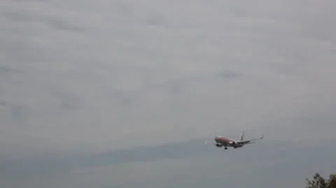 Airplane Flying to LAX Stock Footage 22981001