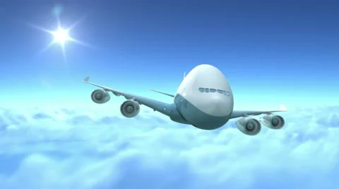 Airplane flying over clouds Stock-Footage 11372251