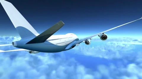 Airplane flying over clouds Video stock 11397333
