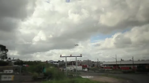 Airplane Flying Over Stock Footage 21968801