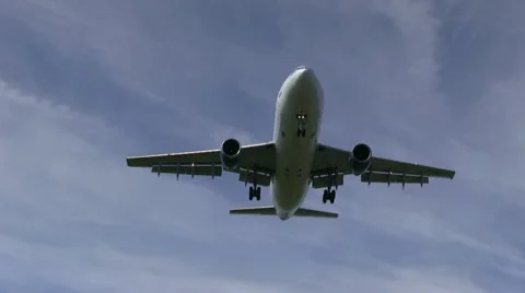 Airplane flying overhead Stock Footage