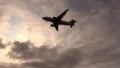 Airplane flying overhead for landing HD Footage