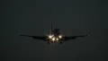 Airplane flying overhead at night HD Footage
