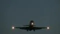 Airplane flying overhead at night HD Footage