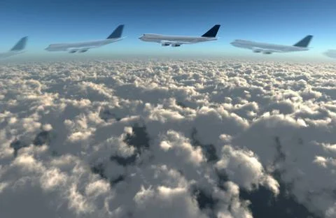 Airplane flying path Stock Illustration
