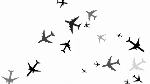 Airplane flying in the sky - 4K, loop, alpha channels included Stock Footage 86146837