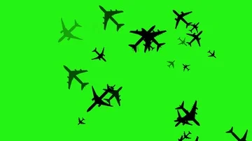 Airplane flying in the sky - 4K, loop, green screen Stock Footage 86146884