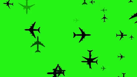 Airplane flying in the sky - 4K, loop, green screen Stock Footage 86146904