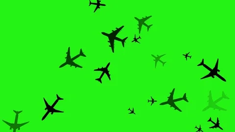 Airplane flying in the sky - 4K, loop, green screen Stock Footage 86146915