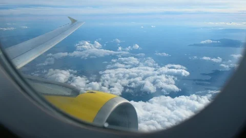 Airplane flying in the sky Stock Footage 88649459