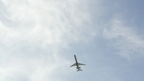 Airplane Flying Up in the Sky Stock Footage 105150591