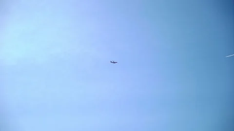 Airplane flying in the sky Stock Footage 108822169