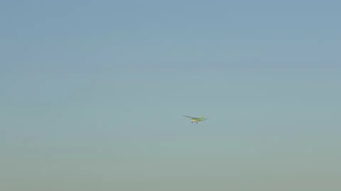 Airplane Flying in the Sky Stock Footage 142112954