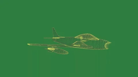 An airplane is flying in the sky on a green background and plane through 库存影片 337341103