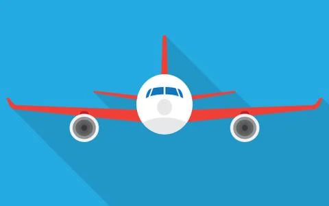 Airplane flying in the sky Stock Illustration