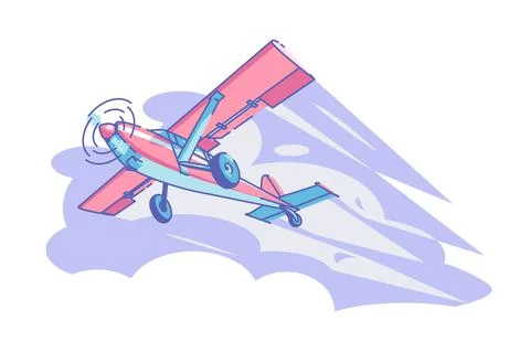 Airplane flying in sky Stock Illustration