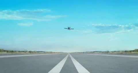 Airplane flying in the sky Stock Photos