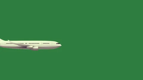 An airplane flying in the sky on through isolated on green screen background 库存影片 336858332
