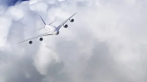 Airplane flying through clouds Video stock 11275704