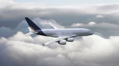 Airplane flying through clouds Stock Footage 11288210
