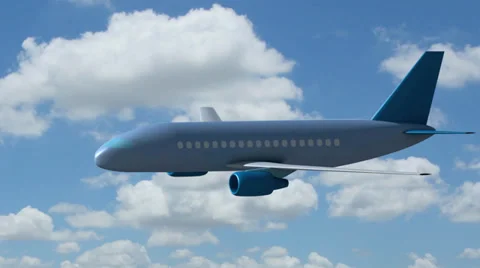 Airplane flying through clouds Video stock 37208304