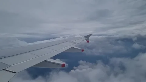 Airplane flying through clouds 動画素材 300615583