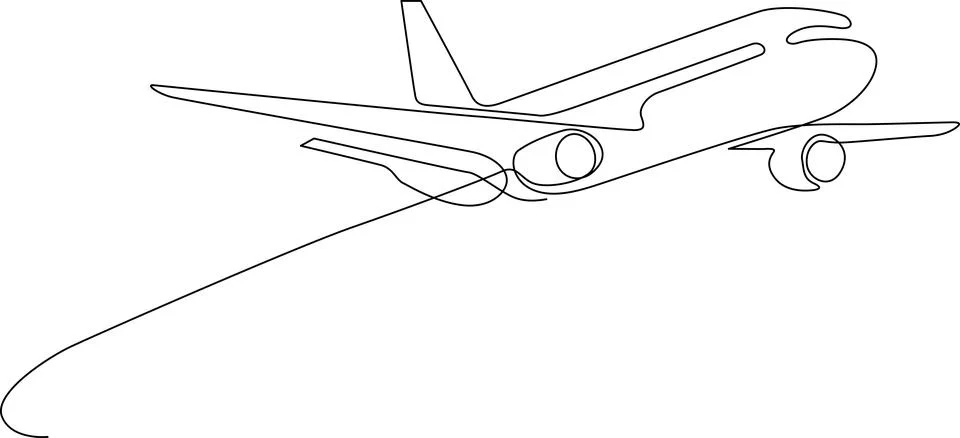 Airplane flying through sky Vector Stock Illustration