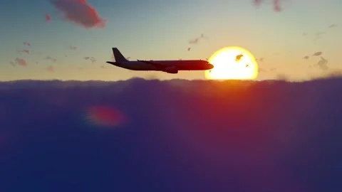 Airplane flying through thick clouds Stock Footage 303537731
