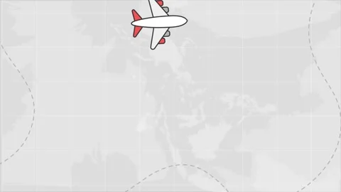 Airplane flying throught the world map Stock Footage 280977542