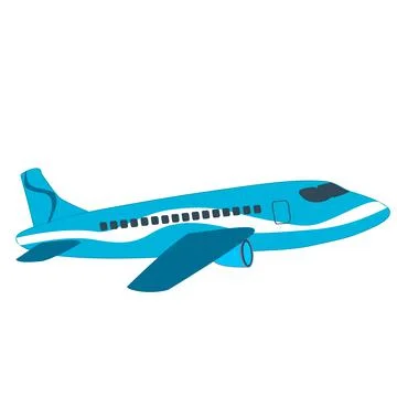Airplane flying. Vector flat style illustration. airplane icon Stock Illustration