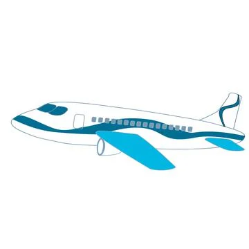 Airplane flying. Vector flat style illustration. White airplane icon Stock Illustration