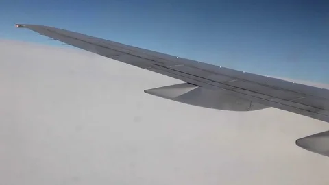 Airplane flying view from cabin Stock Footage 72492975