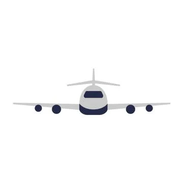 Airplane flying on white background. Vector illustration in trendy flat style Stock Illustration