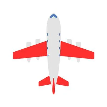 Airplane flying on white background. Vector illustration in trendy flat style Stock Illustration