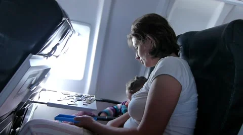 On the airplane. Stock Footage 58590483