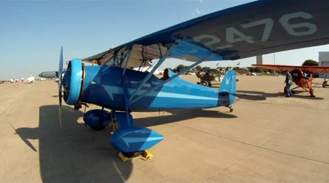 Airplane at Forth Worth Texas Alliance Airshow Slider Left to Right Stock Footage 45021365