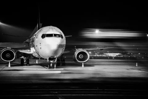 Airplane front close-up Stock Photos