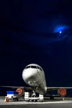 Airplane front close-up Stock Photos