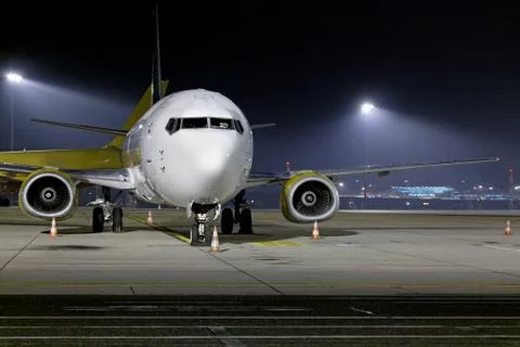 Airplane front close-up Stock Photos