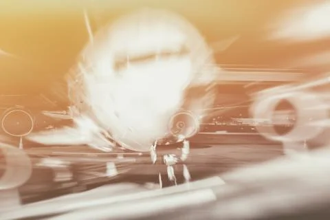 Airplane front close-up Stock Photos